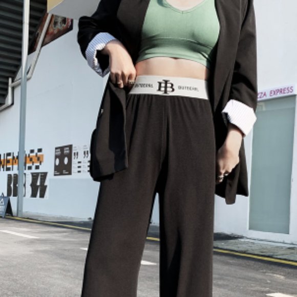 Ice silk wide leg pants